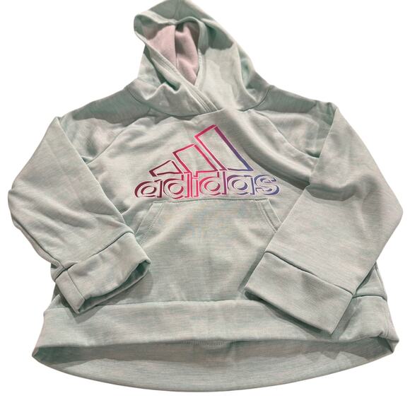 Adidas Toddler 2T Light Blue Hooded Sweatshirt - Picture 1 of 4